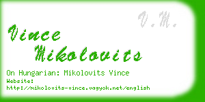 vince mikolovits business card